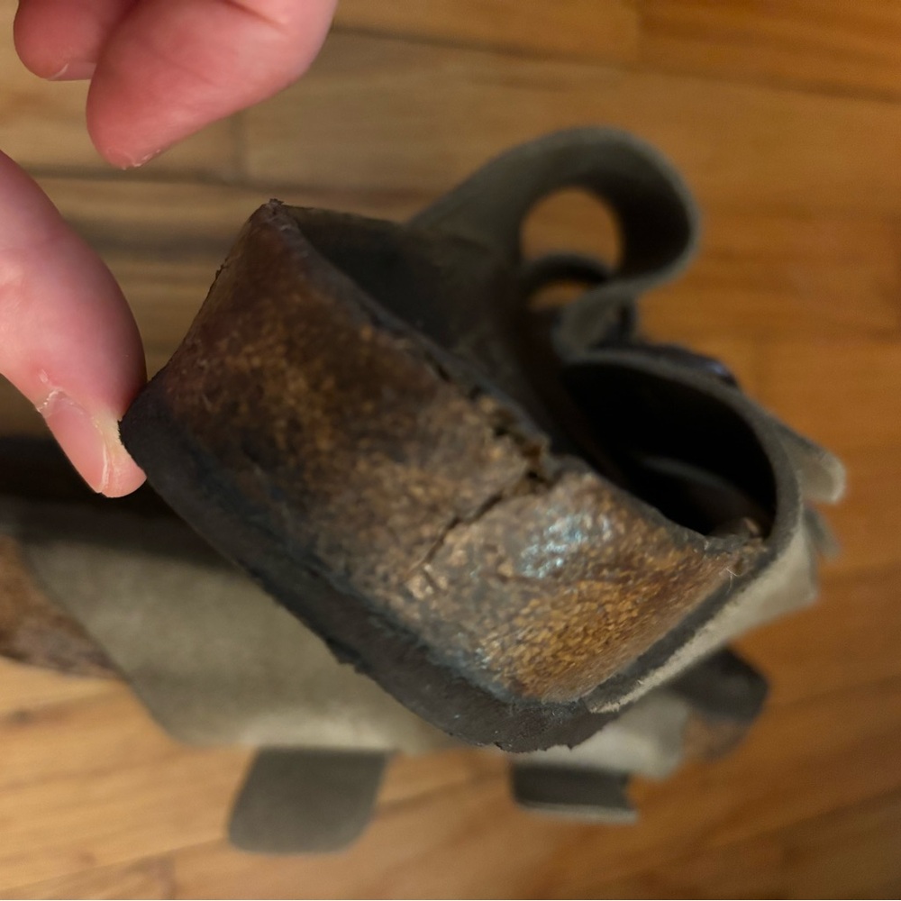 Birkenstock Olive Green Suede Two-Strap Sandals - Picture 5 of 5